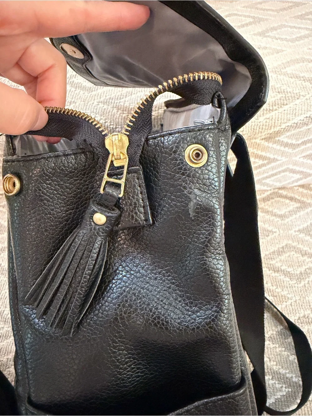 Freshly Picked Black Diaper Bag small